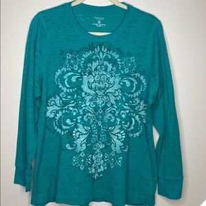 Thermal burnout shirt with Medallion graphic 1X